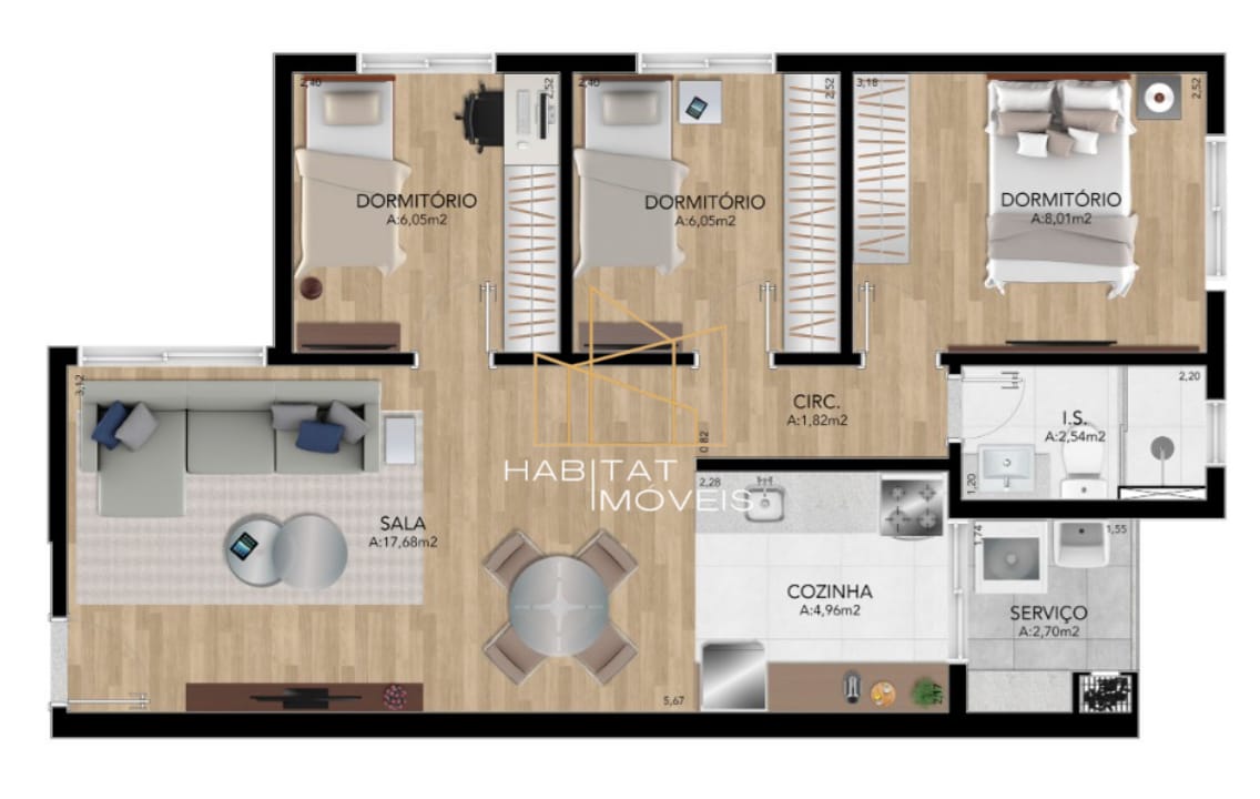 Apartamento 3 Quartos - Jardim Ipê - Tamandaré - Imagem 8